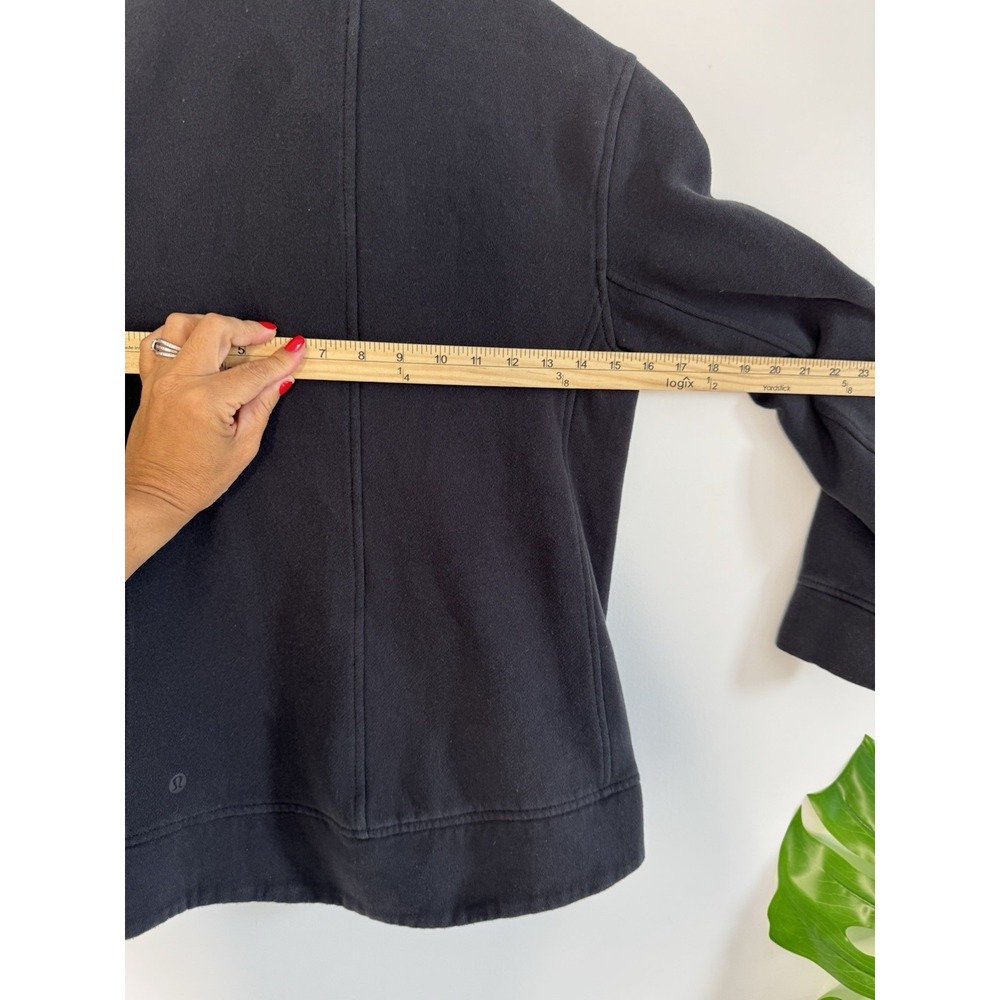 Lululemon Fleece Be True Moto Jacket Womens Size 2 Black Asymmetric Zip Quilted - Picture 13 of 13